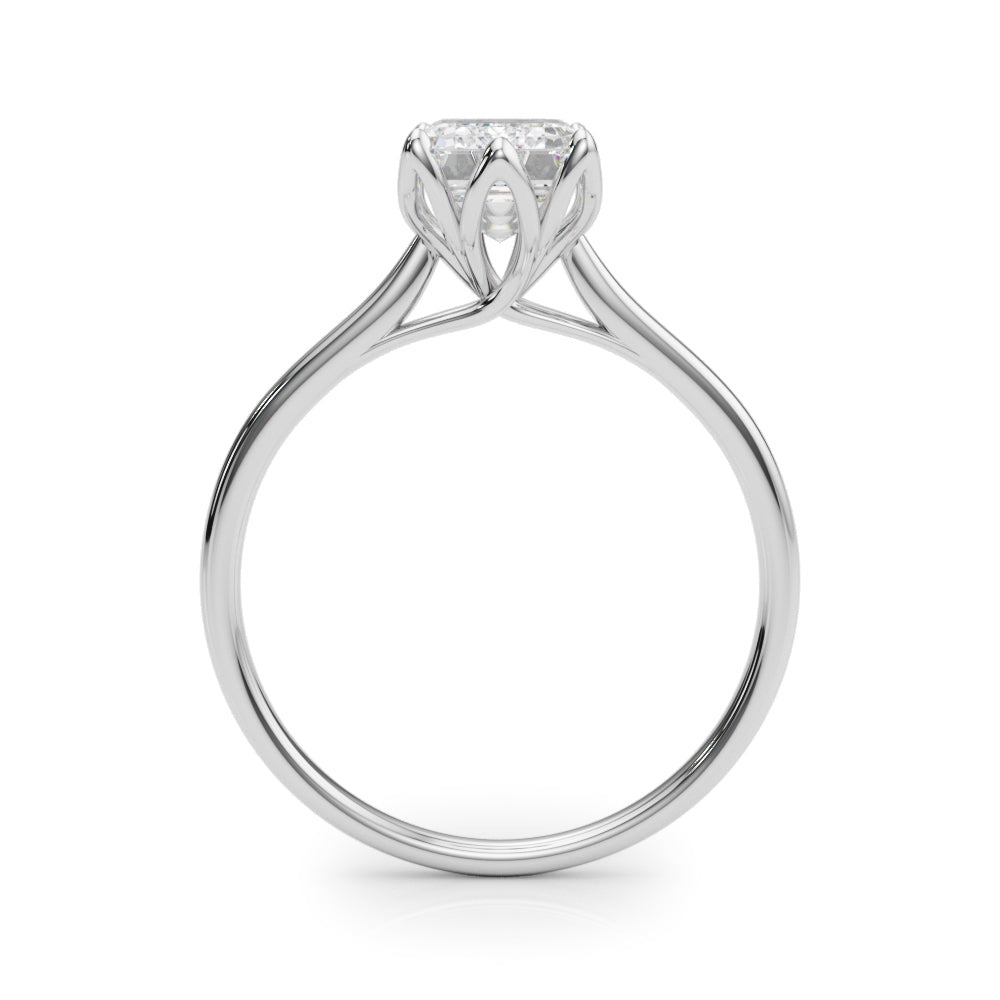 Esme Emerald Lab Grown Diamond Solitaire Engagement Ring IGI Certified-VIRABYANI